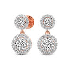 14kt Rose Gold Sasha Double Halo Lab Diamond Earrings side image