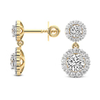 14kt Yellow Gold Sasha Double Halo Lab Diamond Earrings side left image