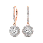 14kt Rose Gold Freyde Double Halo Lab Diamond Earrings side image