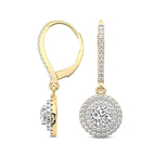 10kt Yellow Gold Freyde Double Halo Lab Diamond Earrings side left image