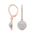 14kt Rose Gold Freyde Double Halo Lab Diamond Earrings side left image