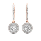 14kt Rose Gold Freyde Double Halo Lab Diamond Earrings front image