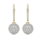 10kt Yellow Gold Freyde Double Halo Lab Diamond Earrings front image