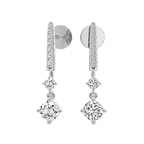 14kt White Gold Tatiana Dangling Solitaire Lab Diamond Earrings side image