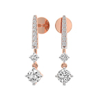 18ct Rose Gold Tatiana Dangling Solitaire Lab Diamond Earrings side image