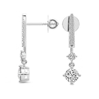 14kt White Gold Tatiana Dangling Solitaire Lab Diamond Earrings side left image