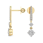 14ct Yellow Gold Tatiana Dangling Solitaire Lab Diamond Earrings side left image