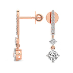 18ct Rose Gold Tatiana Dangling Solitaire Lab Diamond Earrings side left image