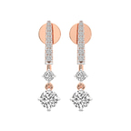 18ct Rose Gold Tatiana Dangling Solitaire Lab Diamond Earrings front image