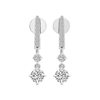 14kt White Gold Tatiana Dangling Solitaire Lab Diamond Earrings front image