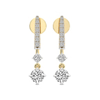 14ct Yellow Gold Tatiana Dangling Solitaire Lab Diamond Earrings front image