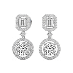Platinum Stardust Dangles Lab Diamond Earrings side image