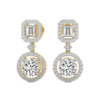 9ct Yellow Gold Stardust Dangles Lab Diamond Earrings side image