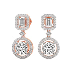 9ct Rose Gold Stardust Dangles Lab Diamond Earrings side image