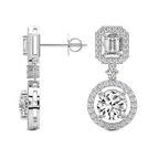 Platinum Stardust Dangles Lab Diamond Earrings side left image