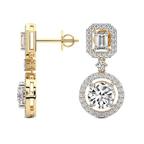 9ct Yellow Gold Stardust Dangles Lab Diamond Earrings side left image