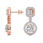 9ct Rose Gold Stardust Dangles Lab Diamond Earrings side left image