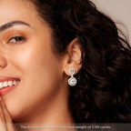 9ct Rose Gold Stardust Dangles Lab Diamond Earrings model image