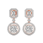 9ct Rose Gold Stardust Dangles Lab Diamond Earrings front image