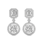Platinum Stardust Dangles Lab Diamond Earrings front image