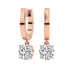 9ct Rose Gold Midnight Charms Hoop Lab Diamond Earrings side image