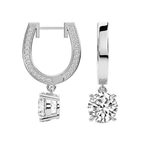 Platinum Midnight Charms Hoop Lab Diamond Earrings side left image