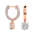 9ct Rose Gold Midnight Charms Hoop Lab Diamond Earrings side left image