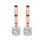 9ct Rose Gold Midnight Charms Hoop Lab Diamond Earrings front image