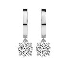 Platinum Midnight Charms Hoop Lab Diamond Earrings front image