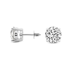 Platinum Mriya Love Solitaire Lab Diamond Earrings side left image