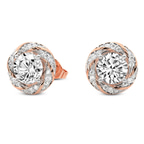 9ct Rose Gold Luxe Lab Diamond Stud Earrings side image