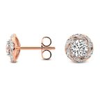 9ct Rose Gold Luxe Lab Diamond Stud Earrings side left image
