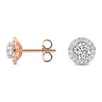 18ct Rose Gold Solice Lab Diamond Stud Earrings side left image