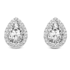 3.19 Ct Pear Cut Solice Lab Diamond Stud Earrings in 18kt White Gold front image