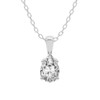 3.99 ct. pear Martina Solitaire Pendant in 10kt white gold front image