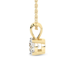 14kt Yellow Gold Quartze Split Bail Solitaire Lab Grown Diamond Pendant side image