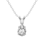 5.06 ct. pear Quartze Split Bail Pendant in 14kt white gold front image