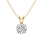 14kt Yellow Gold Quartze Split Bail Solitaire Lab Grown Diamond Pendant front image