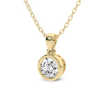 18kt Yellow Gold Allure Bezel Lab Grown Diamond Pendant side left image