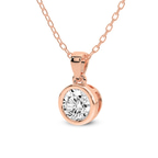 9ct Rose Gold Allure Bezel Lab Grown Diamond Pendant side left image
