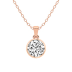 9ct Rose Gold Allure Bezel Lab Grown Diamond Pendant front image