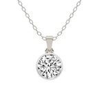 14kt White Gold Allure Bezel Lab Grown Diamond Pendant front image