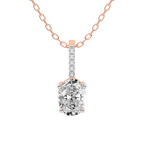 2.06 ct. oval Lucida Four Prong Pendant in 9Ct rose gold front image