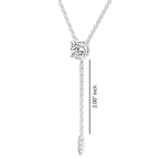 9ct White Gold Vanna Lariat Lab Grown Diamond Pendant side left image