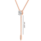 14kt Rose Gold Vanna Lariat Lab Grown Diamond Pendant side left image