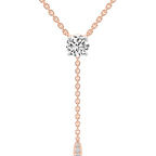 14kt Rose Gold Vanna Lariat Lab Grown Diamond Pendant front image