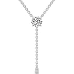 9ct White Gold Vanna Lariat Lab Grown Diamond Pendant front image