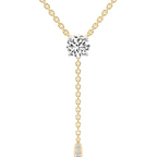 18kt Yellow Gold Vanna Lariat Lab Grown Diamond Pendant front image