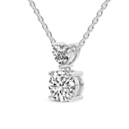 Platinum Carina Two Stone Dangling Lab Grown Diamond Pendant side left image