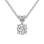 Platinum Carina Two Stone Dangling Lab Grown Diamond Pendant front image